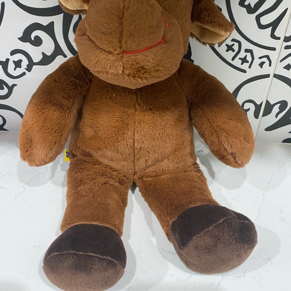 Build A Bear Christmas Brown Reindeer Moose Plush with Xmas Lights on Antlers - Picture 3 of 4